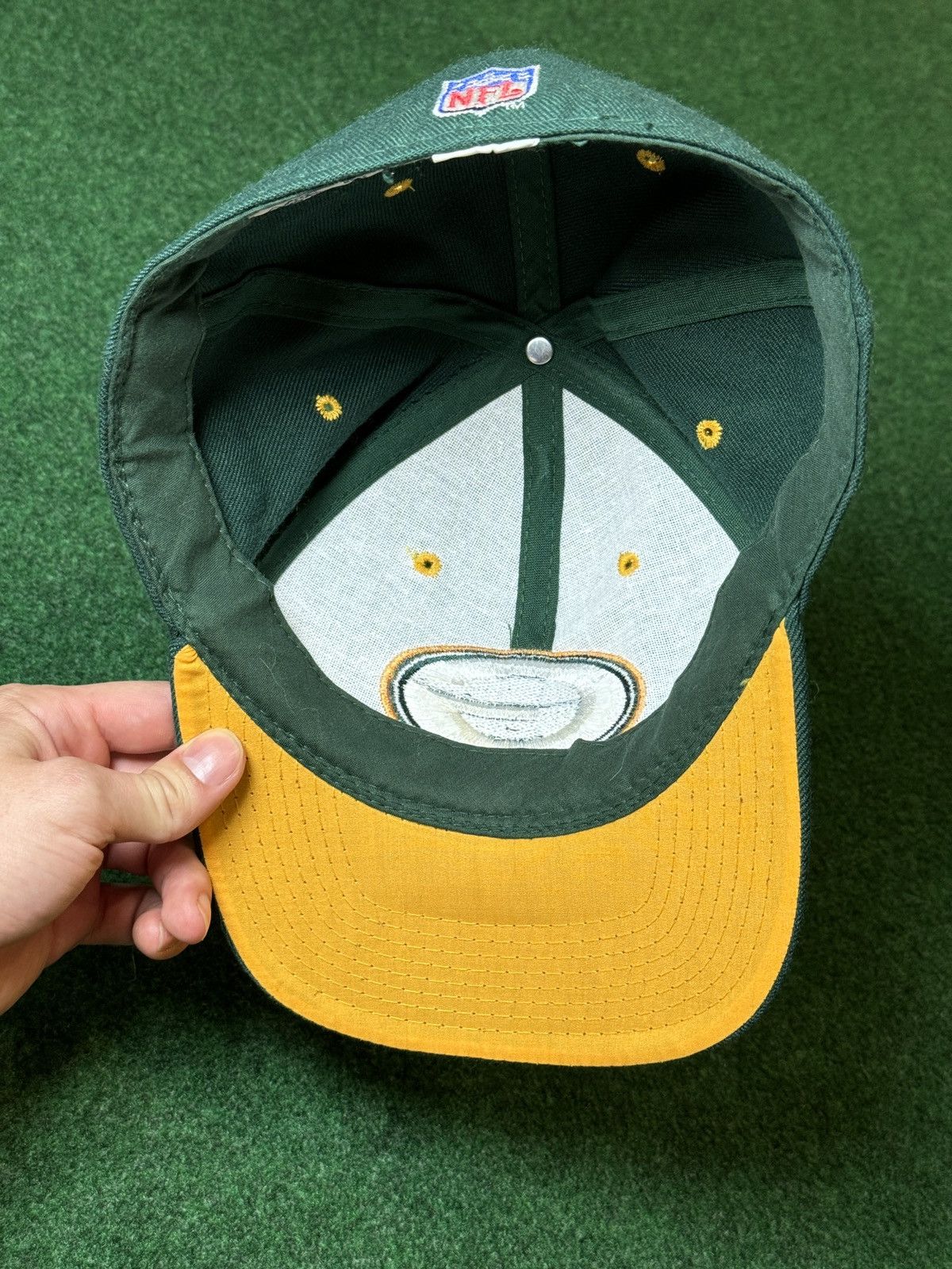 Logo Athletic × Vintage Vintage 90s Green Bay Packers Logo Athletic Fitted 7 5/8 Hat Size ONE SIZE - 5 Thumbnail