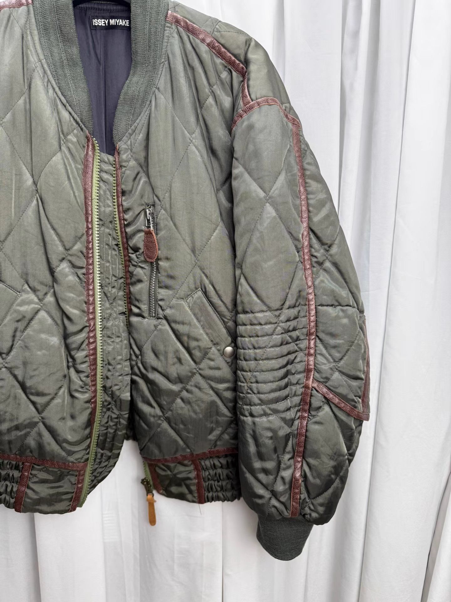 Issey Miyake Issey MIYAKE archives Geometric Leather Panel Jacket K20 Size US M / EU 48-50 / 2 - 4 Thumbnail
