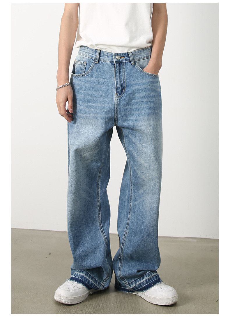 Japanese Brand Retro men's straight loose trendy wide-leg jeans Size US 32 / EU 48 - 2 Thumbnail