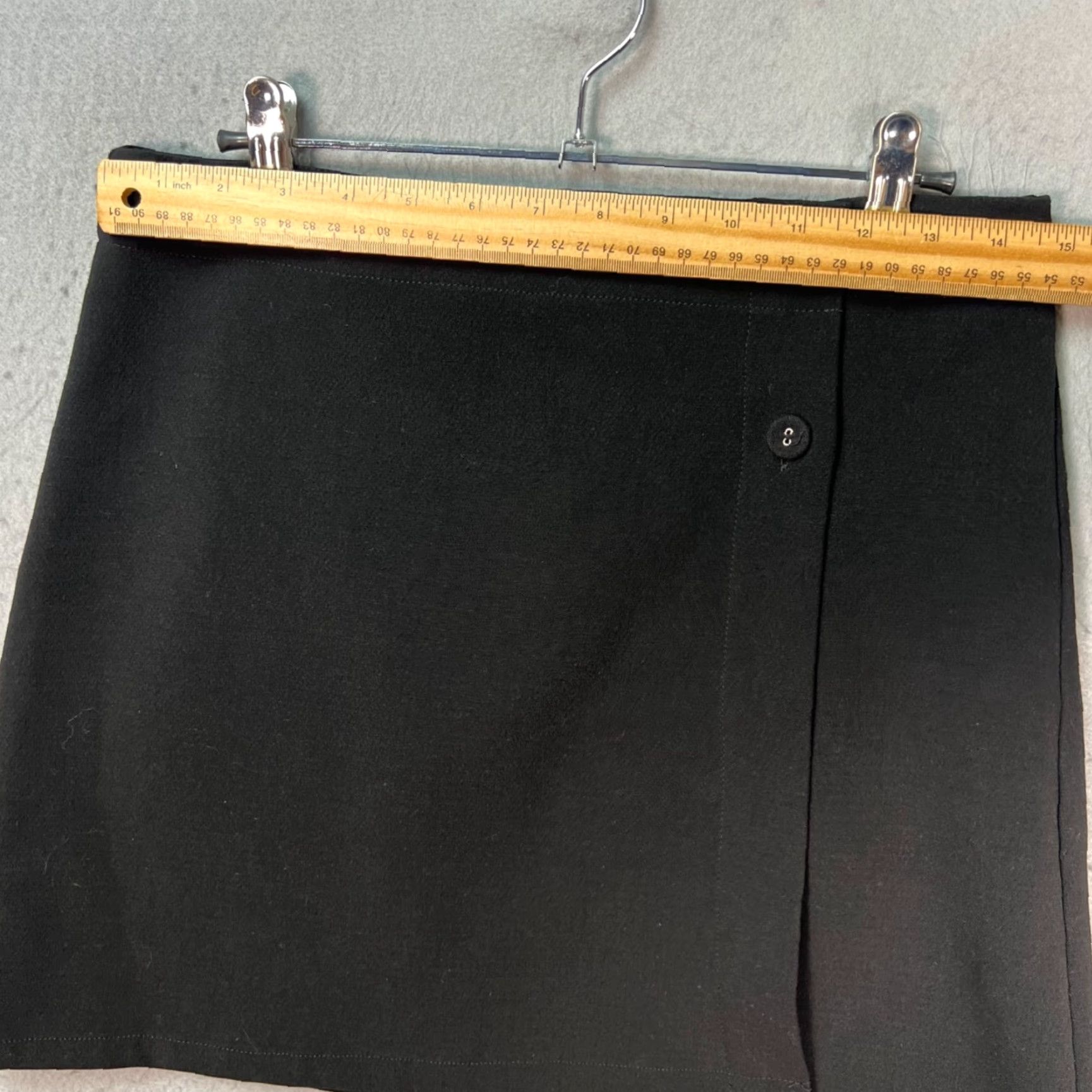 Vintage Monoprix Skirt Womens Size 38 Black A Line Wrap Short Mini Button Closure 38 Womens Menoprix? Size 26" / US 2 / IT 38 - 4 Thumbnail