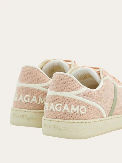 Salvatore Ferragamo o1s1rm0824 Dedalo Knitted Low-Top Sneakers in Pink Size US 6 / EU 39 - 5 Thumbnail