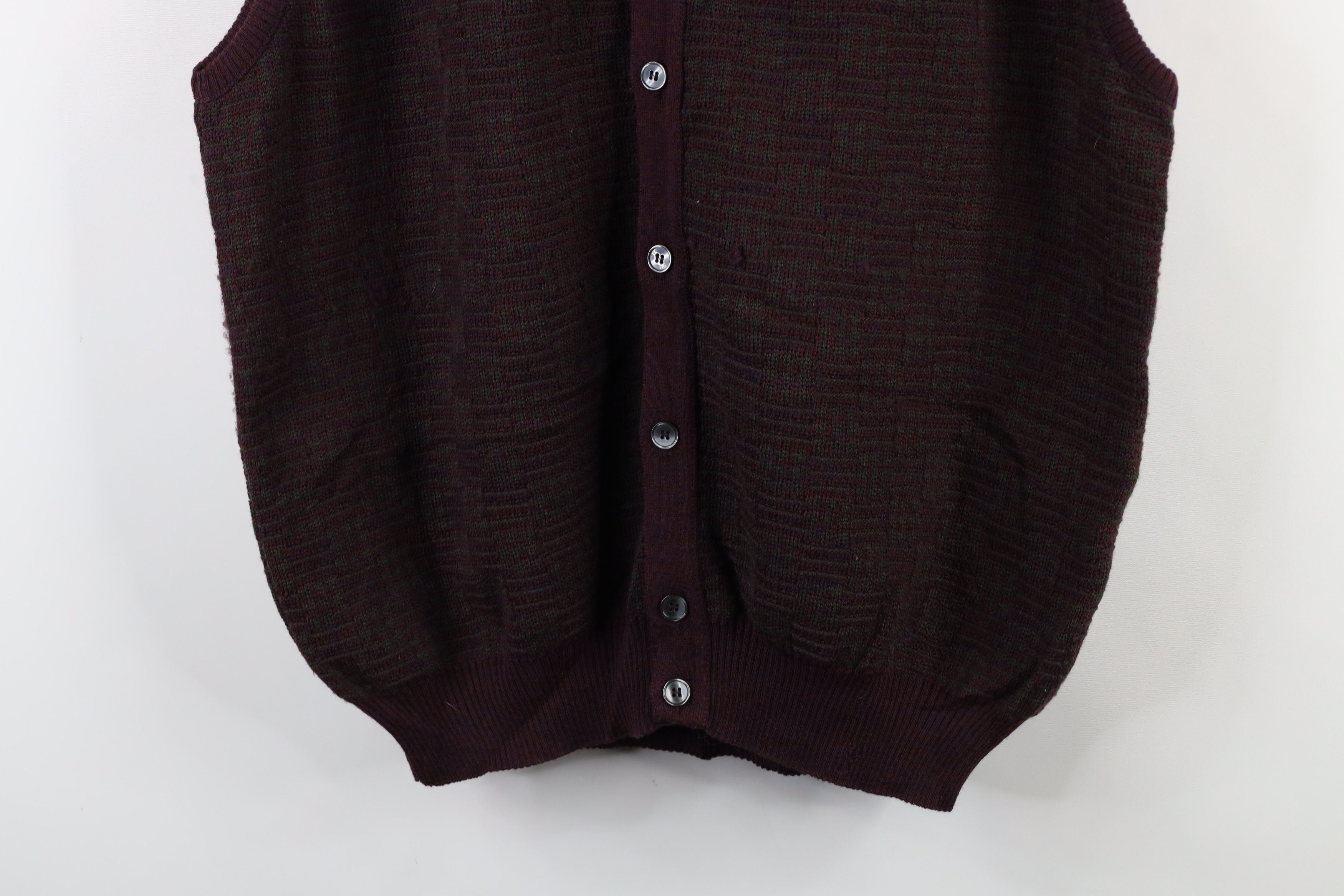 Vintage Vintage 90s Streetwear Houndstooth Wool Knit Sweater Vest Size US XXL / EU 58 / 5 - 3 Thumbnail