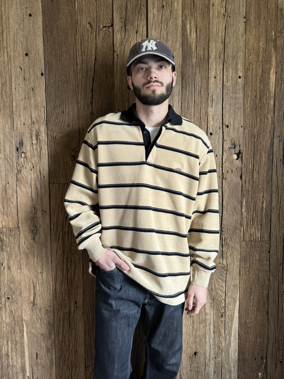 Paul & Shark × Vintage Vintage 90s Paul & Shark Teddy Fleece Long Sleeve Polo Size US L / EU 52-54 / 3 - 1 Thumbnail