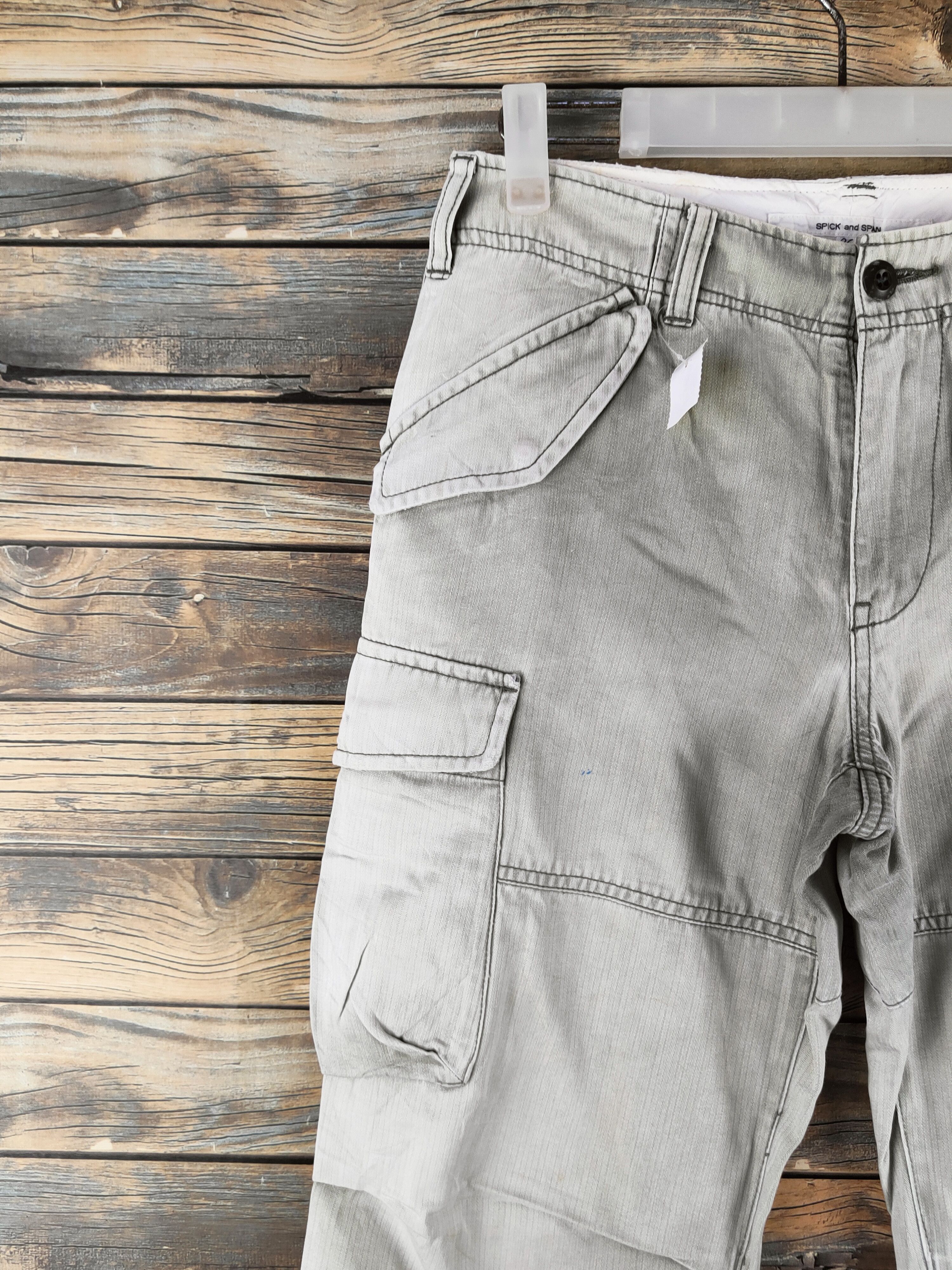 Japanese Brand DL Spick and Span Green Multipocket Cargo Pants #46-881 Size US 28 / EU 44 - 3 Thumbnail