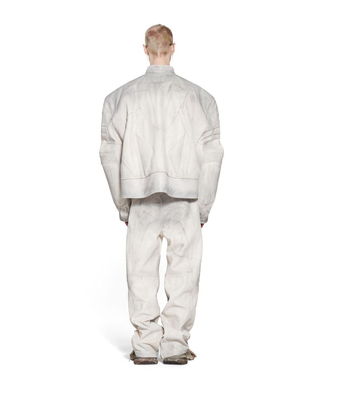 Balenciaga o1bcso1str0625 Oversized Biker Jacket in White Size US S / EU 44-46 / 1 - 3 Thumbnail