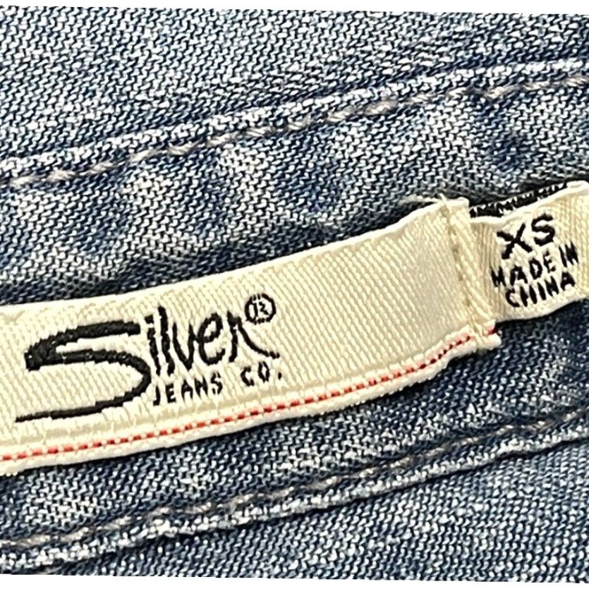 Silver Jeans Co. VINTAGE Y2K Silver Jeans Chambray Shirt Dress XS Blue Short Sleeve Cotton Blend Western Shirt Dress Womens Size XS / US 0-2 / IT 36-38 - 3 Thumbnail