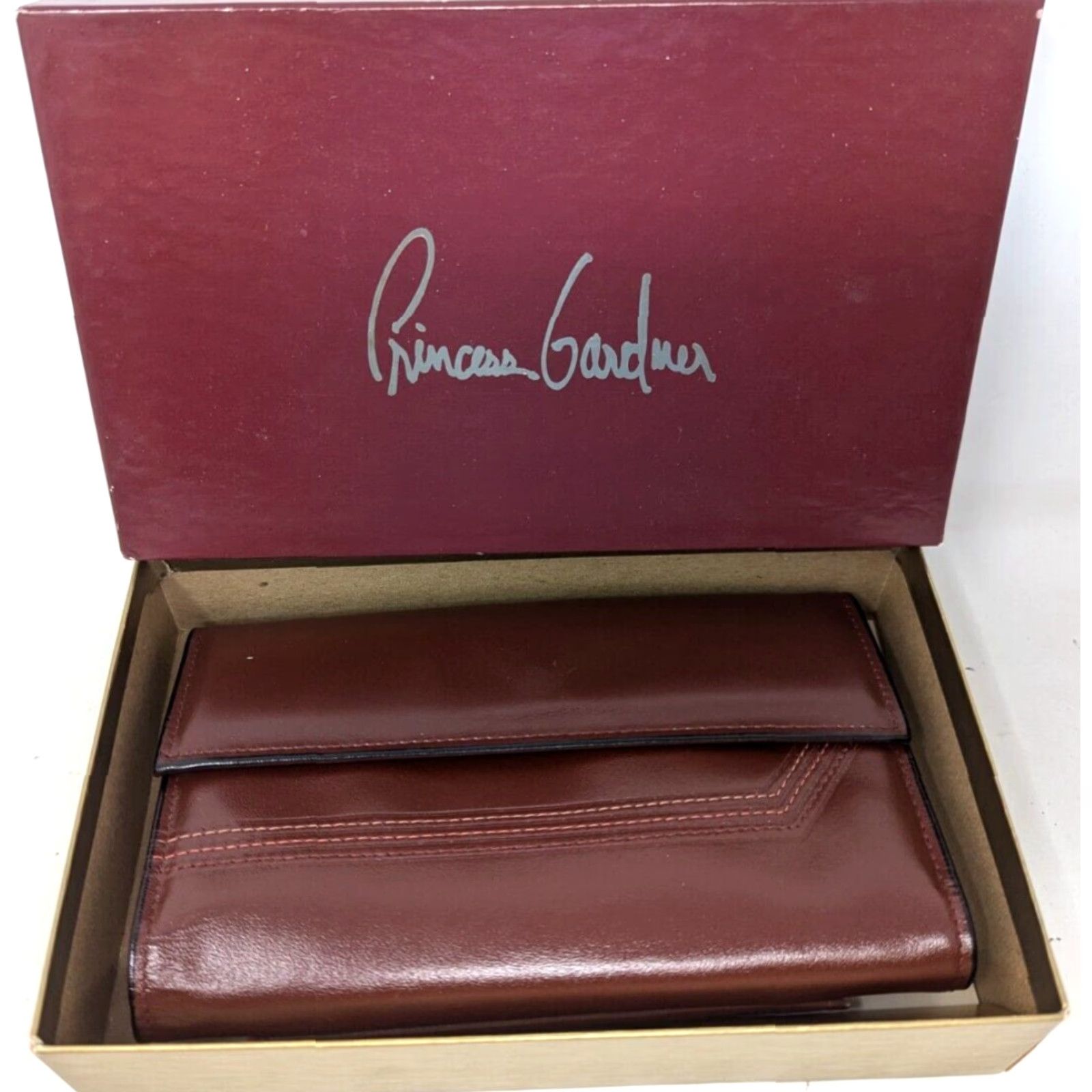 Vintage VINTAGE Princess Gardner Brown Leather Stasher Checkbook Secretary Wallet Women Wallet Size ONE SIZE - 2 Thumbnail