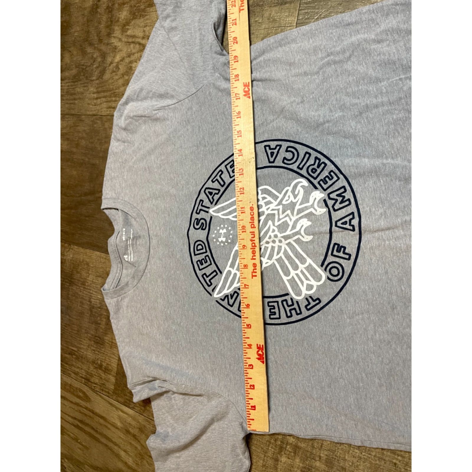 Under Armour Under Armour Shirt Adult Medium Gray T Shirt " The United States of America " Patriot Graphic Logo Crew Neck Short Sleeve Jersey Regular Mens Size US M / EU 48-50 / 2 - 4 Thumbnail