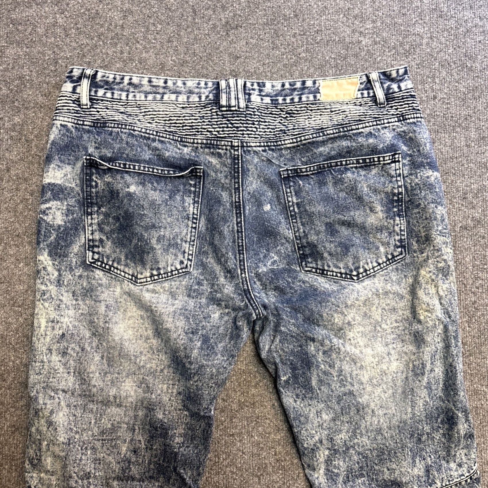 Vintage Gray Earth Moto Acid Washed Jeans Mens W40xL31 Distressed Regular Straight Leg Size US 40 / EU 56 - 7 Thumbnail
