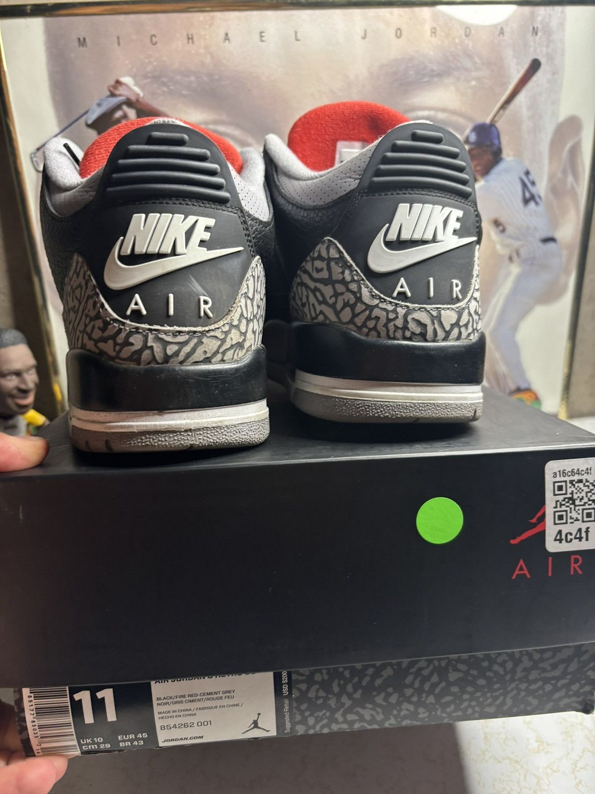 Jordan Brand Jordan 3 Retro Black Cement 2018 Size US 11 / EU 44 - 7 Thumbnail