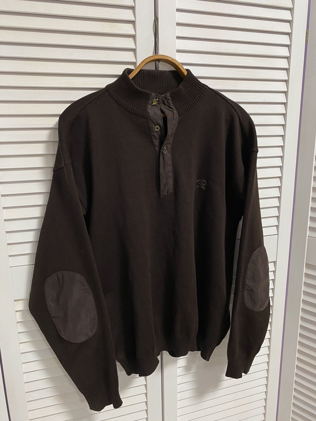 Paul & Shark × Vintage 😍 Vintage Paul Shark Zip Up Sweater 1/3 Brown Logo Size US L / EU 52-54 / 3 - 2 Thumbnail