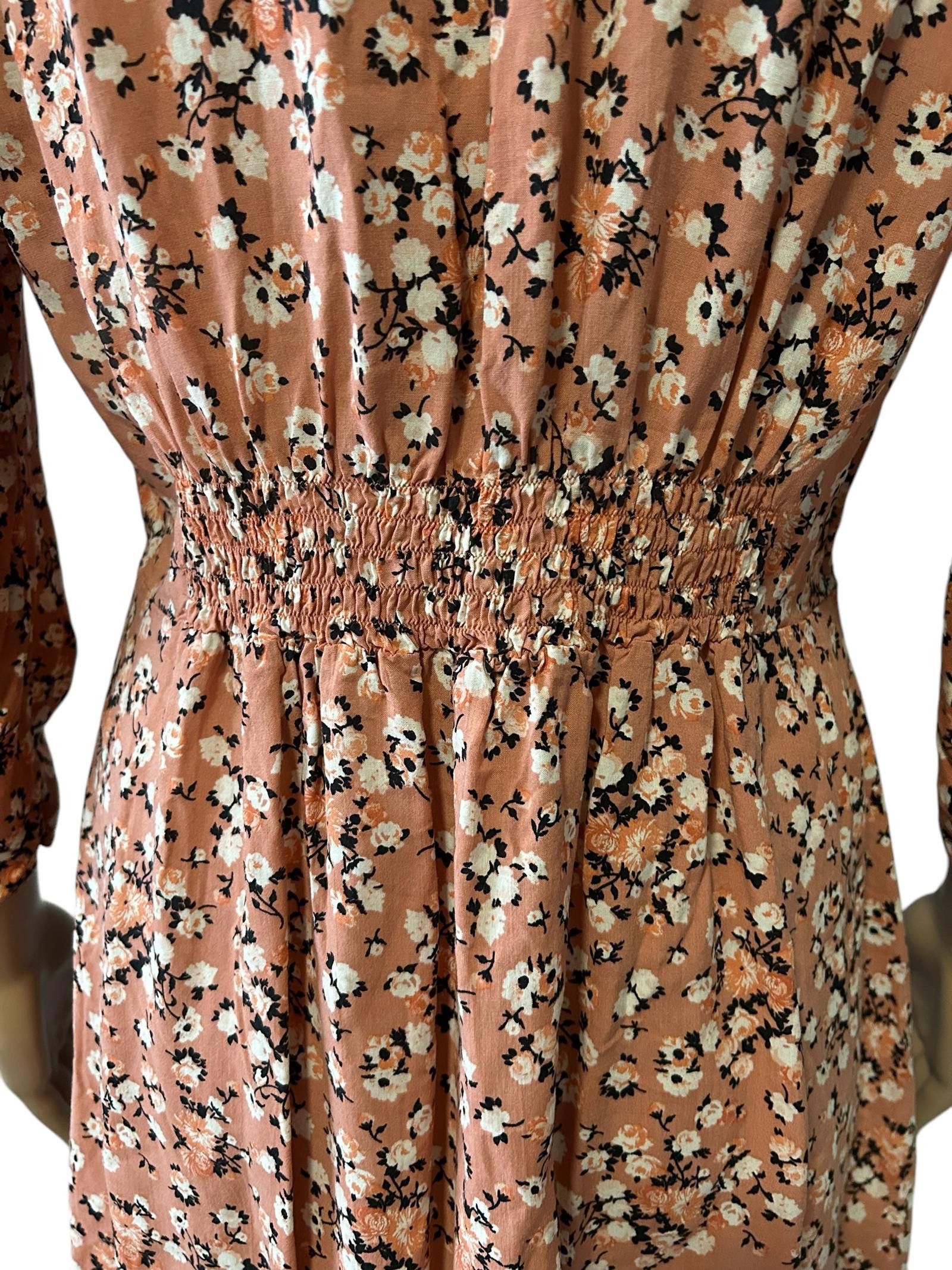 Designer Chic Floral Puff Sleeve Mini Dress Size M / US 6-8 / IT 42-44 - 5 Thumbnail
