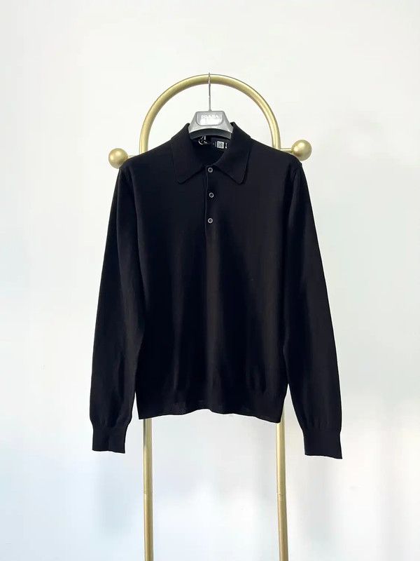 Prada Prada Black Long Sleeve Knitted Shirt Size US S / EU 44-46 / 1 - 1 Thumbnail