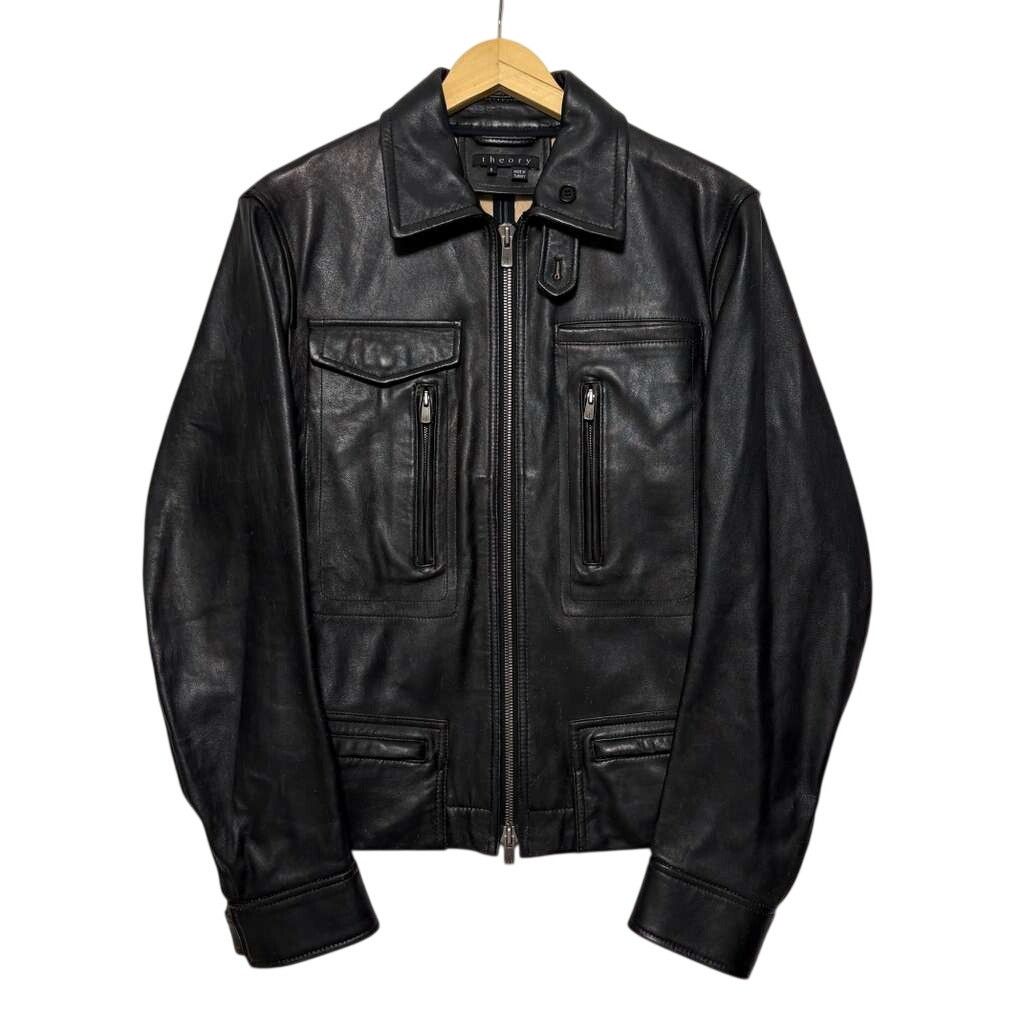 Theory Theory Lamb Skin Zip Up Leather Bomber Jacket Brown S Size US S / EU 44-46 / 1 - 1 Thumbnail