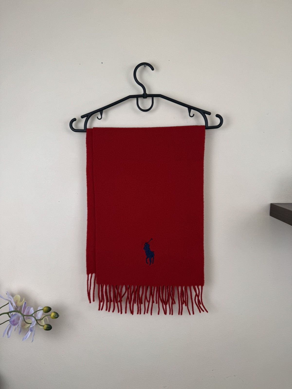 Polo Ralph Lauren Polo Ralph Lauren Scarf Red Luxury Big Pony Lambs Wool Size ONE SIZE - 4 Thumbnail