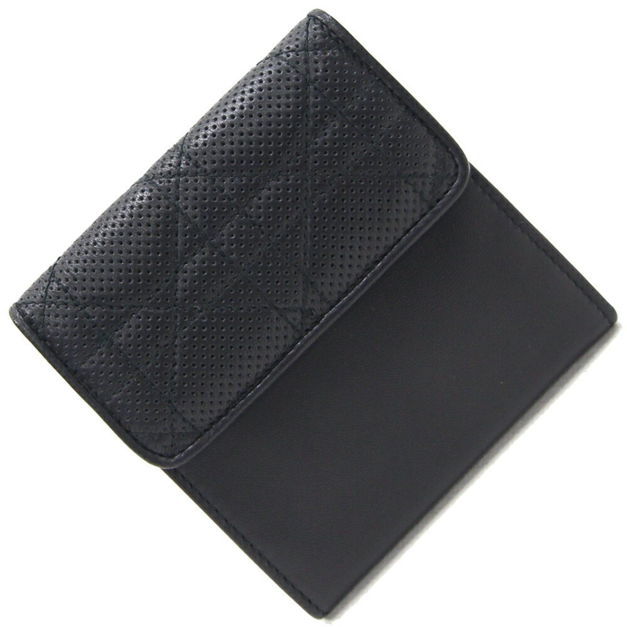image of Christian Dior Dior Trifold Wallet Cannage Black Leather Compact Ladies Christian, Women's