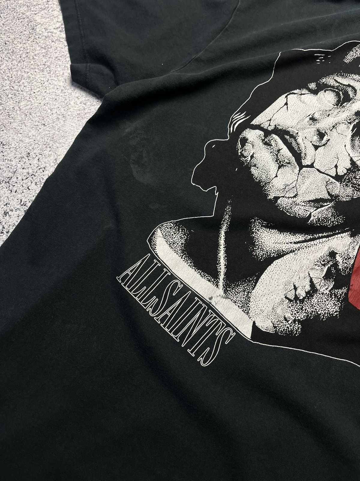 Allsaints Mens Vintage AllSaints T-shirt Logo Basic Tee Art Streetwear Size US XS / EU 42 / 0 - 8 Thumbnail