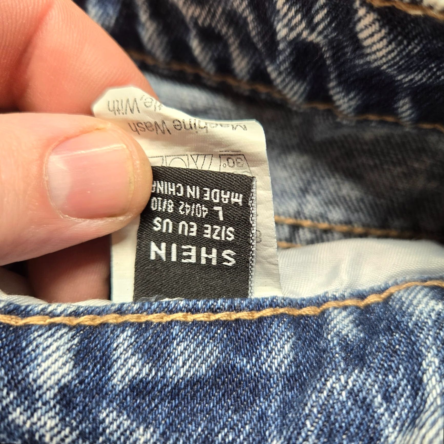 Shein Shein Jeans Blue Denim Pants 5 Pocket Cotton Adult Women's Size L Large Size 36" / US 14 / IT 50 - 4 Thumbnail