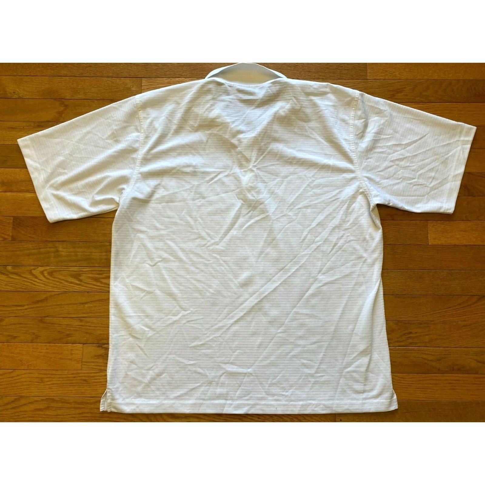 Vintage Masters Performance Polo Shirt Mens White Striped Polyester sz XL Golf Polo Size US XL / EU 56 / 4 - 2 Thumbnail
