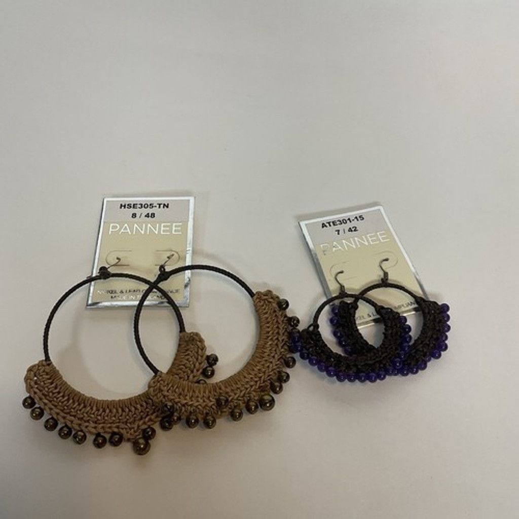 Other NWT Pannee Lot of 2 Drop Boho Woven Hoop Earrings Ring Size ONE SIZE - 12 Thumbnail