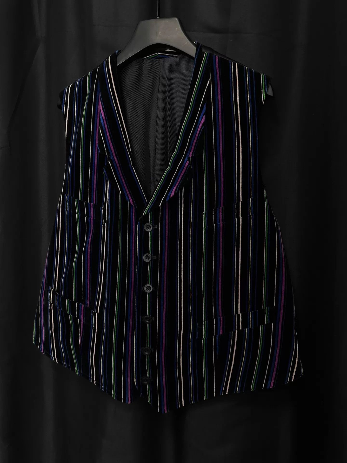 Yohji Yamamoto Yohji Yamamoto 93AW Wenders Velvet Silk Striped Vest Size US M / EU 48-50 / 2 - 3 Thumbnail