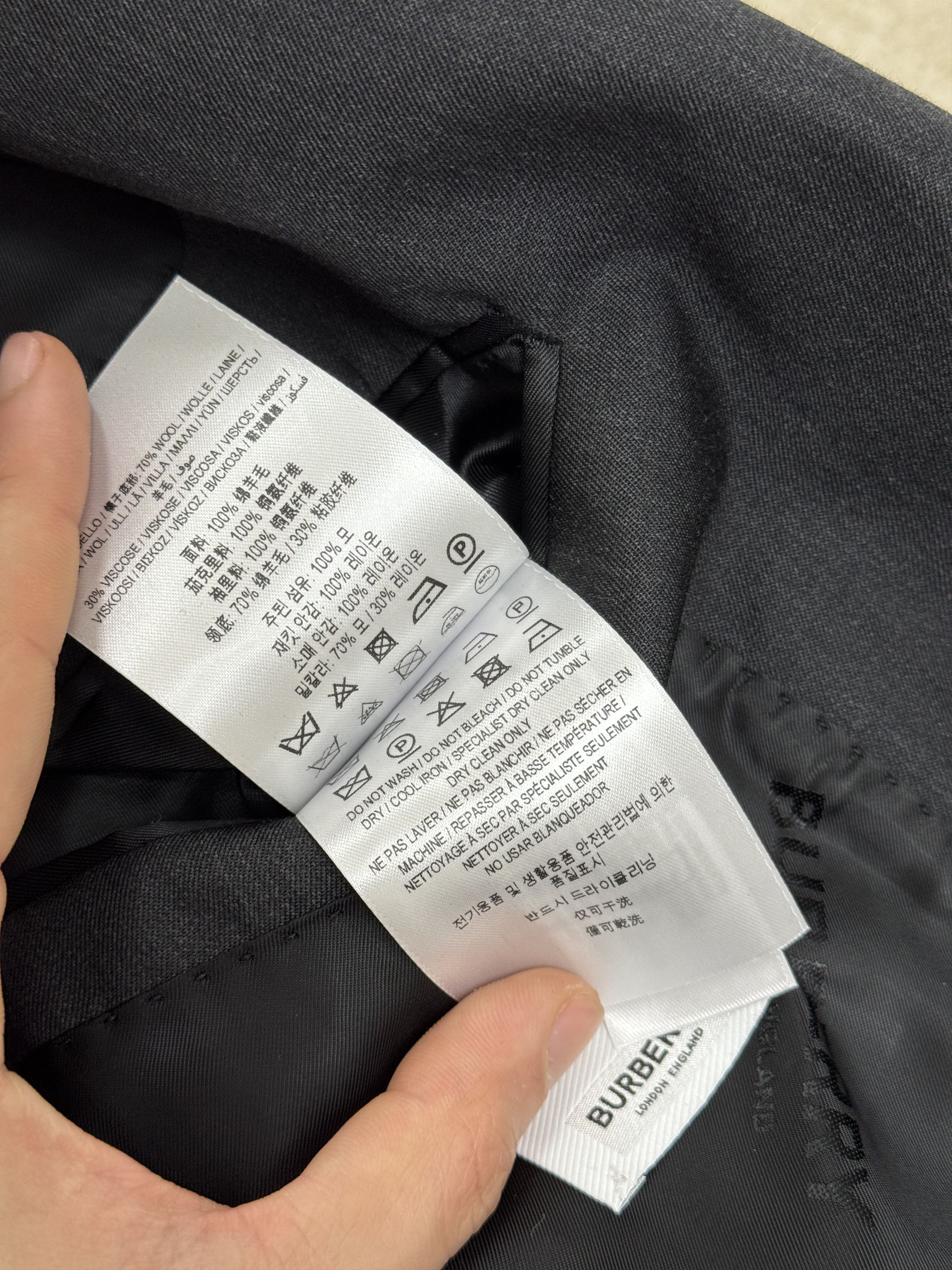 Burberry Burberry Dark Gray Single Breasted Wool Blazer Jacket Size 50R - 9 Thumbnail