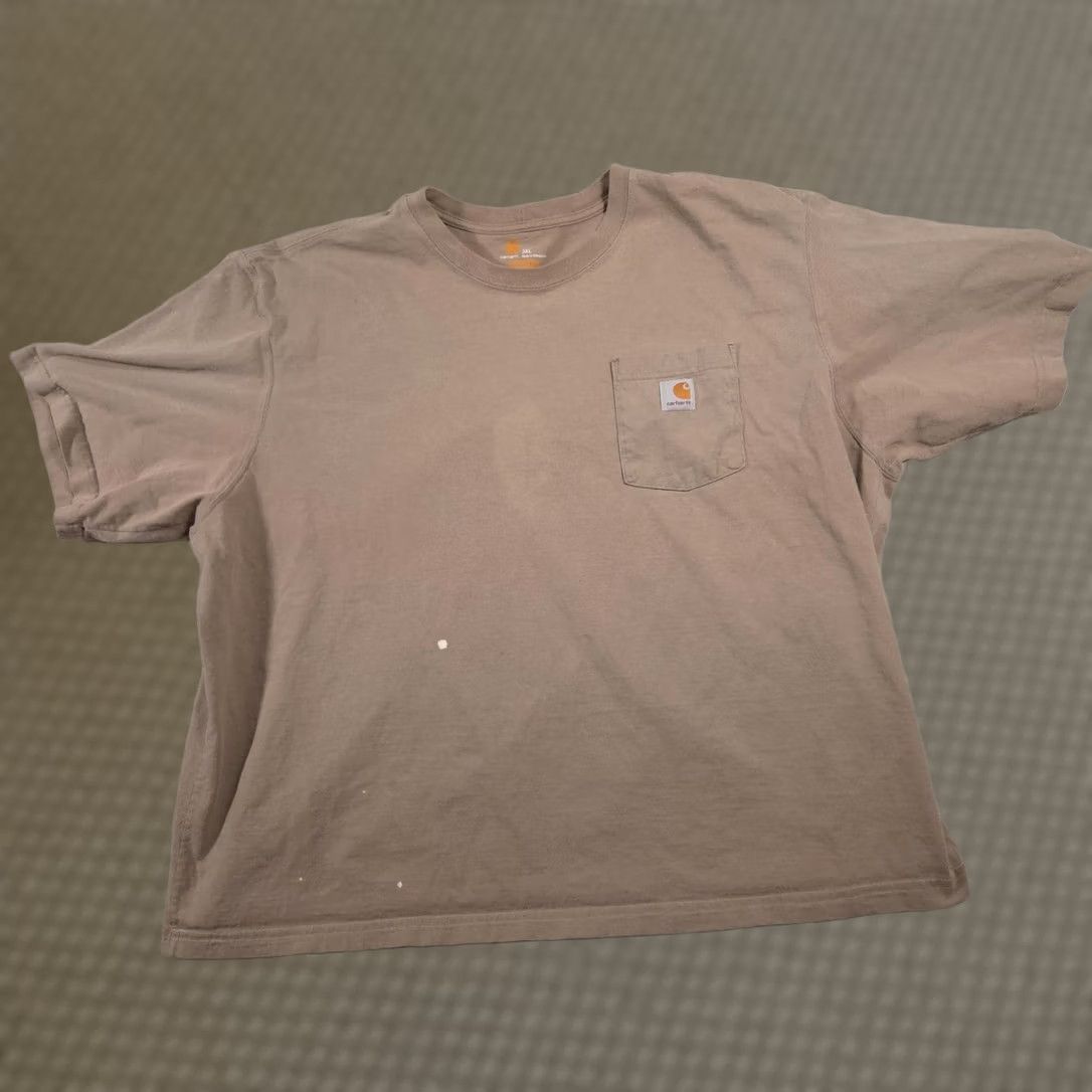 Carhartt Carhartt Shirt Mens 3XL Brown Original Fit Pocket Workwear Tee Paint Stains Size US XXL / EU 58 / 5 - 1 Thumbnail