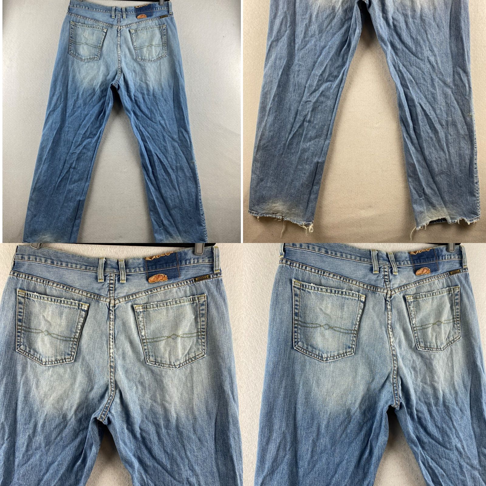 Lucky Brand Lucky Brand Jeans Mens 38 Blue Distressed Straight 5-Pocket Denim Relaxed Regular Zip Belt Loops Inseam 32 N/A Size US 38 / EU 54 - 10 Thumbnail