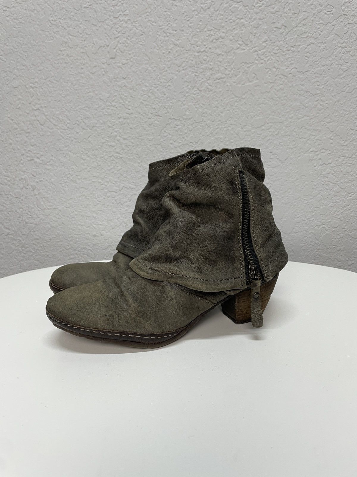 A.S.98 Vintage Italian AS 98 Rick Owens Style Leather Biker Boots Size US 8 / IT 38 - 3 Thumbnail