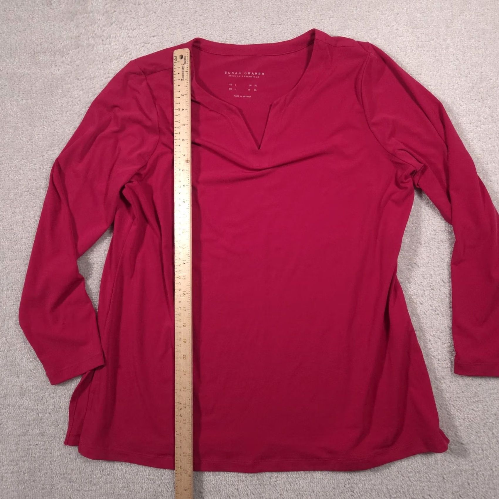 Vintage Susan Graver Shirt Womens L Pink V-Neck Long Sleeve Tunic Top Stretch Regular Tunic Casual Mens Womens Boys Girls? Size L / US 10 / IT 46 - 5 Thumbnail