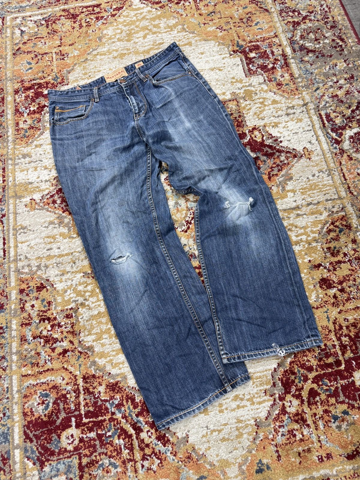 If Six Was Nine ᶠᵃⁿᶜʸᵍᵘʸ Vintage Baggy Washed Denim Jeans Wide leg Y2K Size US 33 - 1 Thumbnail