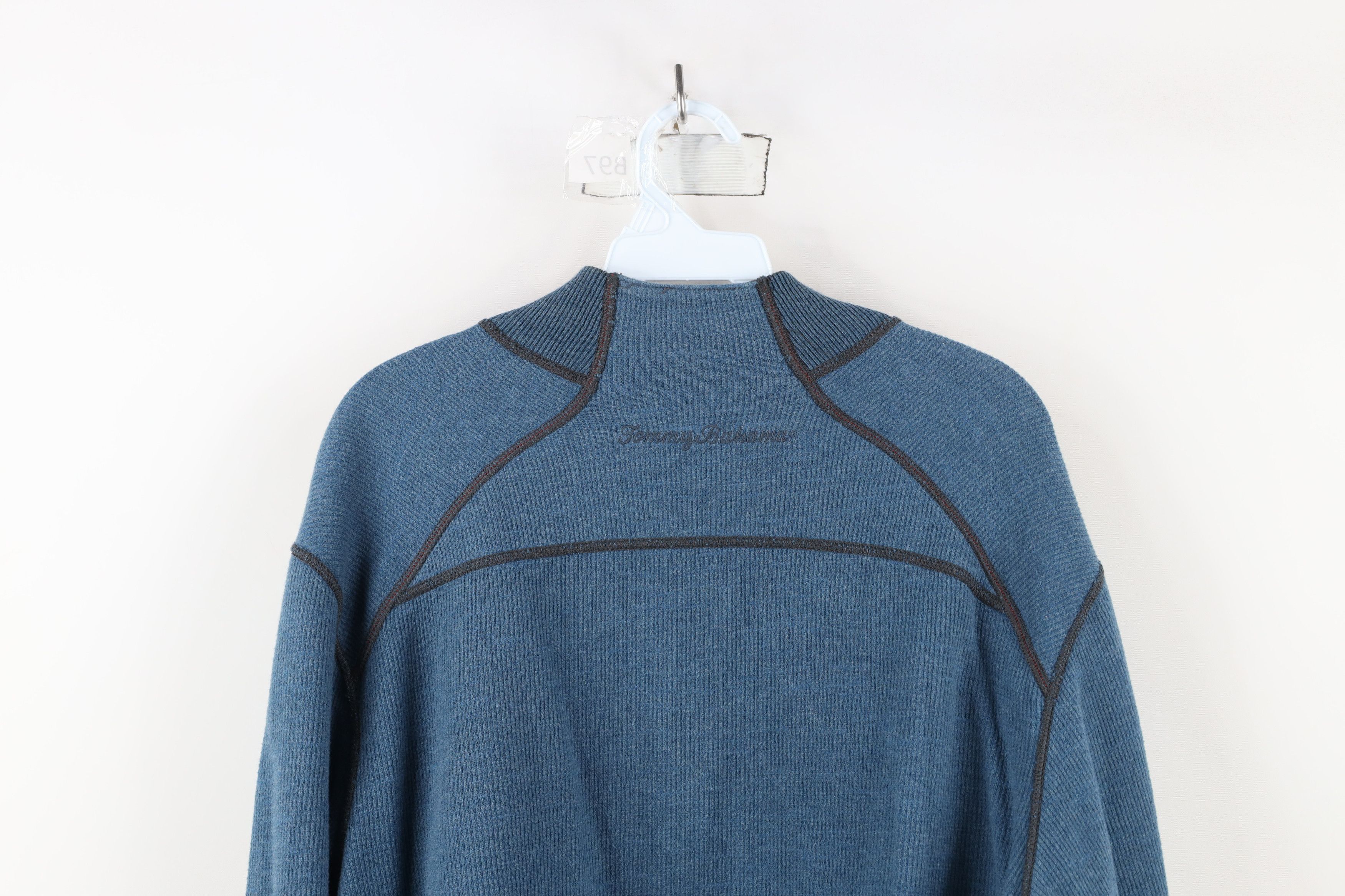 Tommy Bahama × Vintage Vintage Tommy Bahama Reversible Ribbed Knit Half Zip Sweater Size US XL / EU 56 / 4 - 18 Thumbnail