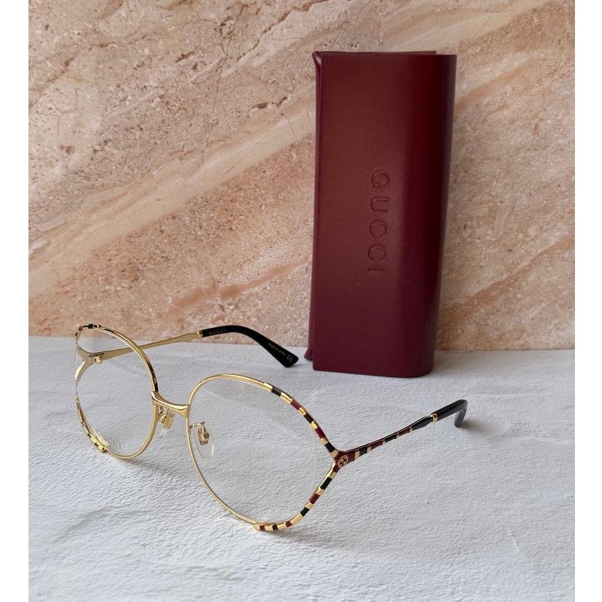 Gucci NEW Gucci GG0596OA Gold Round Eyeglasses Frames Size ONE SIZE - 2 Thumbnail