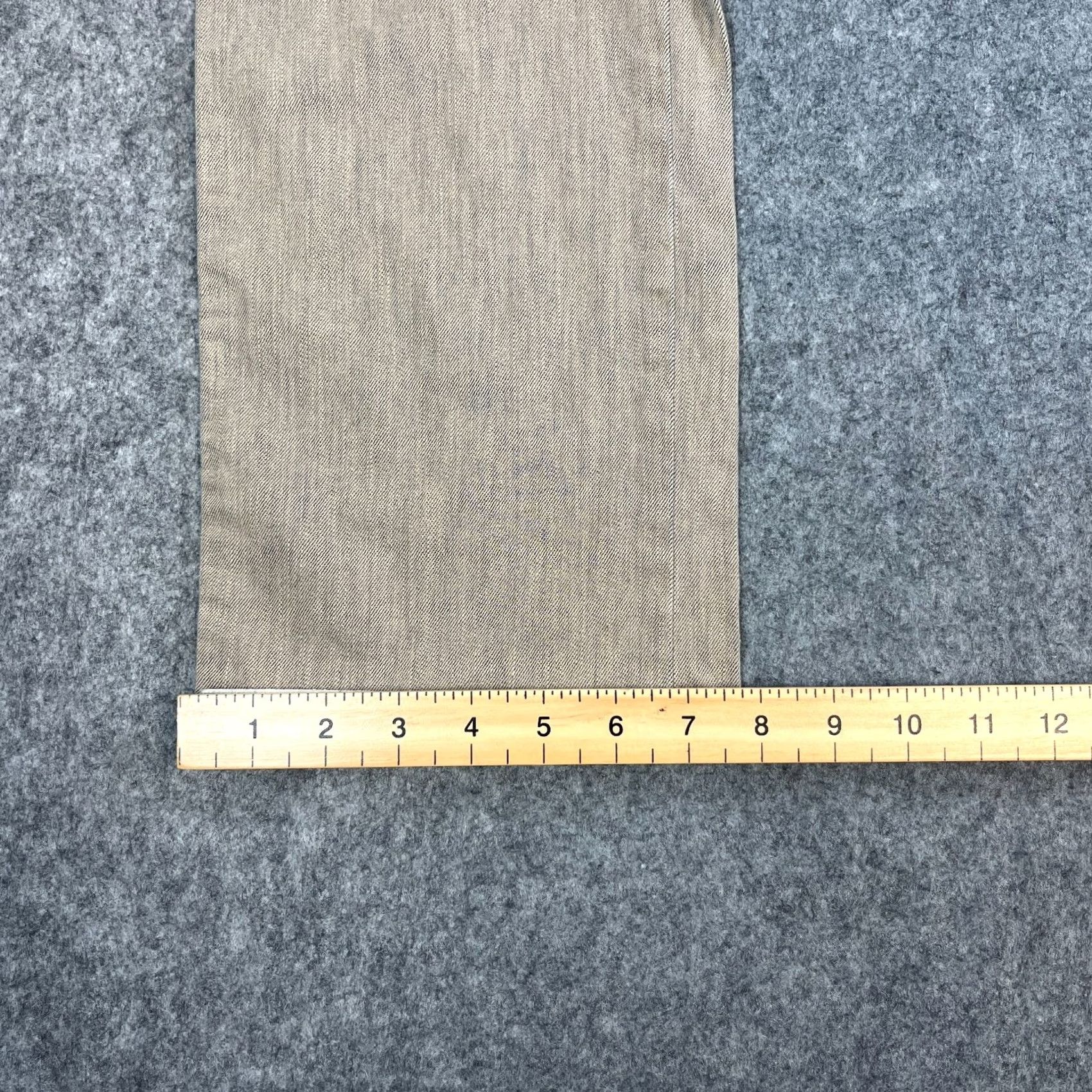 Vintage Armani Jeans Jeans Straight 29 30 UK 10 Beige Stretch Mid Rise 5-Pocket Womens Size 29" - 3 Thumbnail