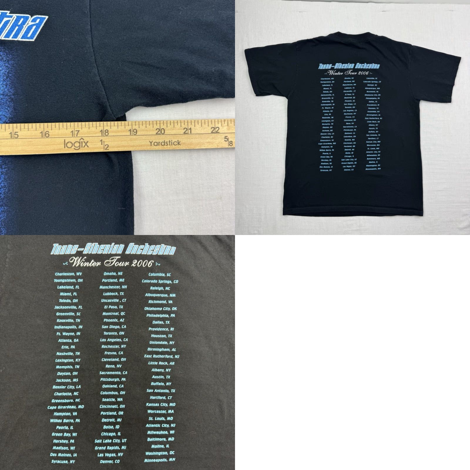 Anvil VINTAGE Trans Siberian Orchestra Tour T Shirt Adult Medium Black Band Tee Size US M / EU 48-50 / 2 - 8 Thumbnail
