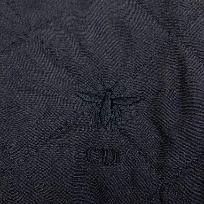 Dior Dior Black diamond plaid bee embroidery mulberry silk casua Size 24" / US 00 / IT 34 - 5 Thumbnail