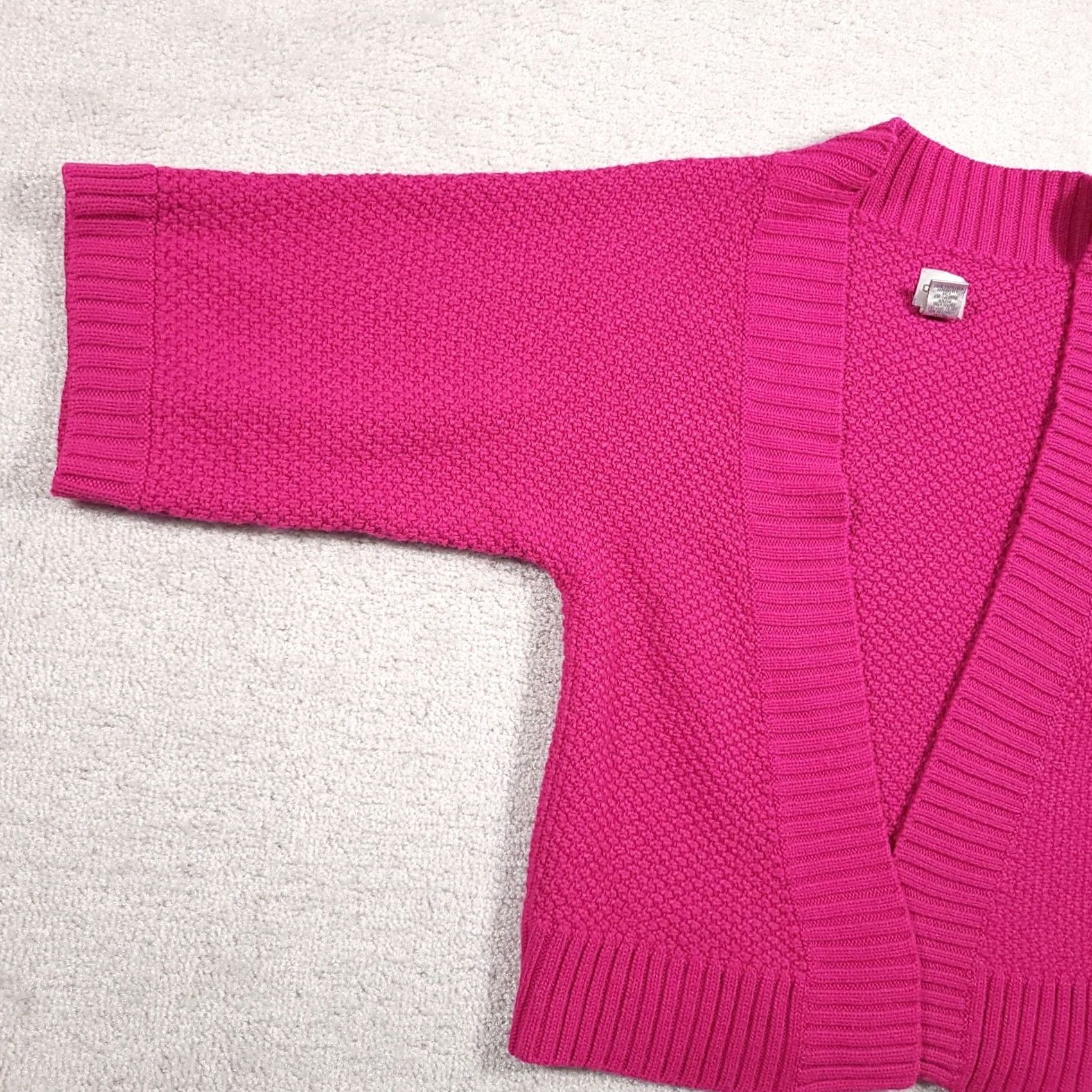 Vintage Chico's Cardigan Women's Open Front Wool Blend Pink 1 Medium 1/2 Sleeve Knit Basic Classic Travel Fall Spring Winter Shirt? Size M / US 6-8 / IT 42-44 - 5 Thumbnail