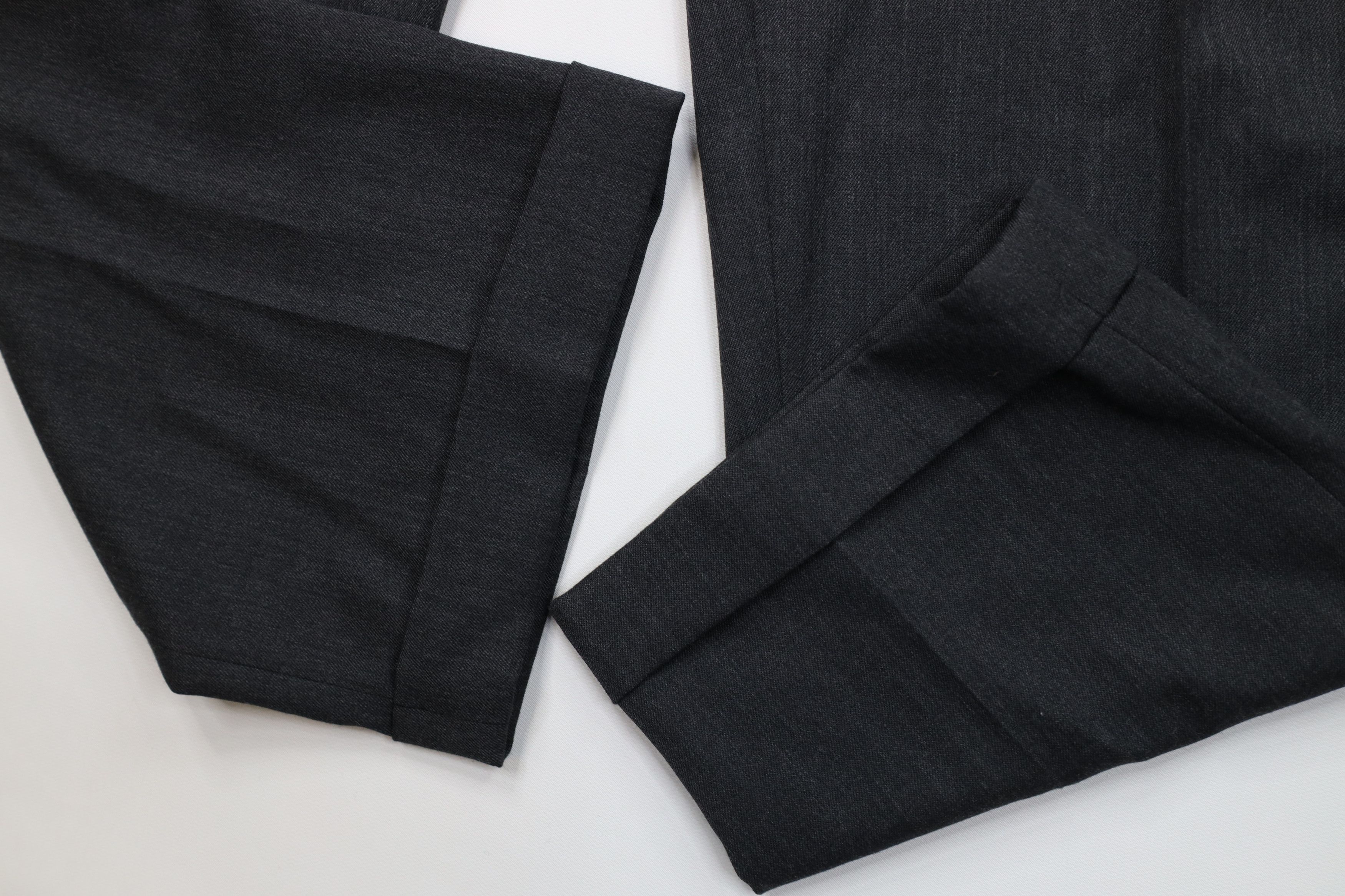 Vintage 90s Eddie Bauer Pleated Cuffed Wool Chino Pants Gray