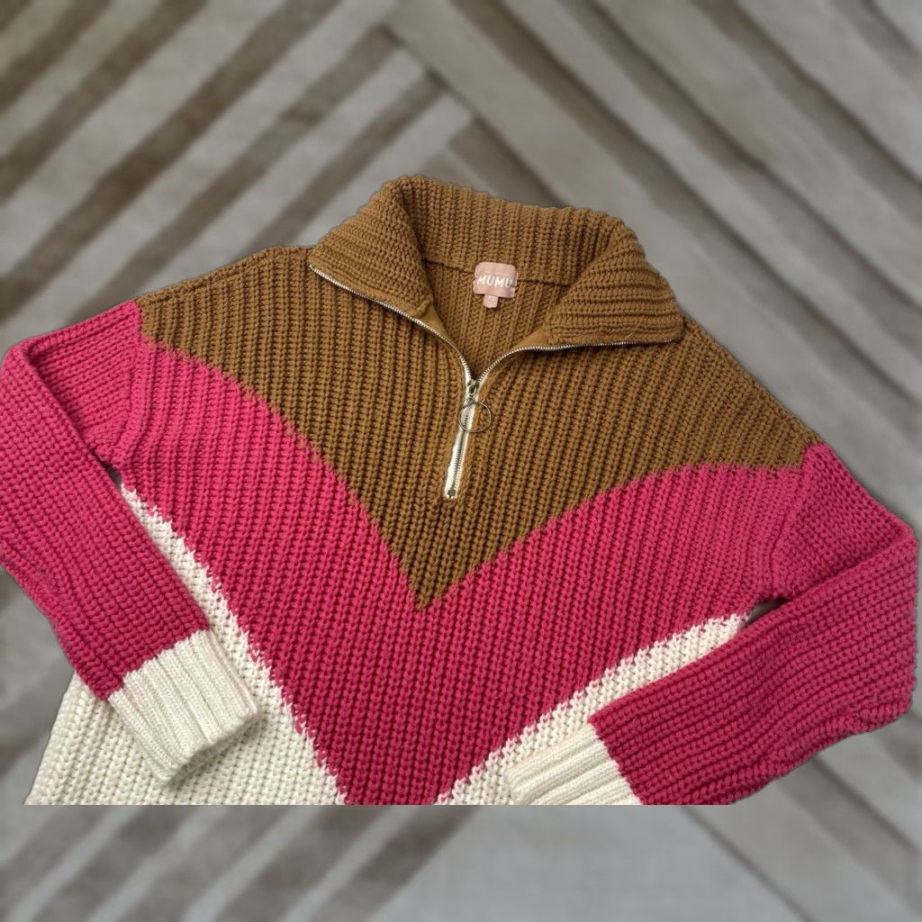 Show Me Your MuMu VINTAGE Show Me Your Mumu Weston Half Zip Pullover Ski Lift Knit Sweater Womens XS Size XS / US 0-2 / IT 36-38 - 1 Thumbnail