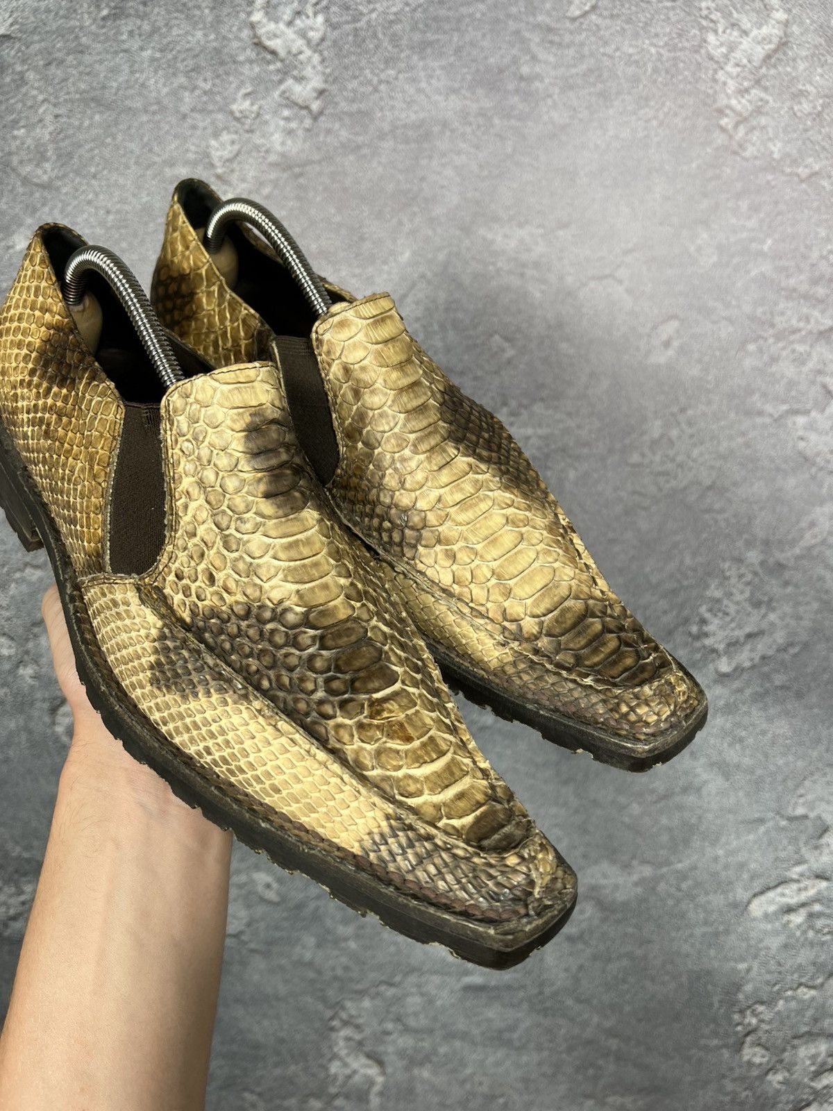 Leather × Vintage Vintage Handcrafted Genuine Python Leather Shoes Size US 9 / EU 42 - 4 Thumbnail