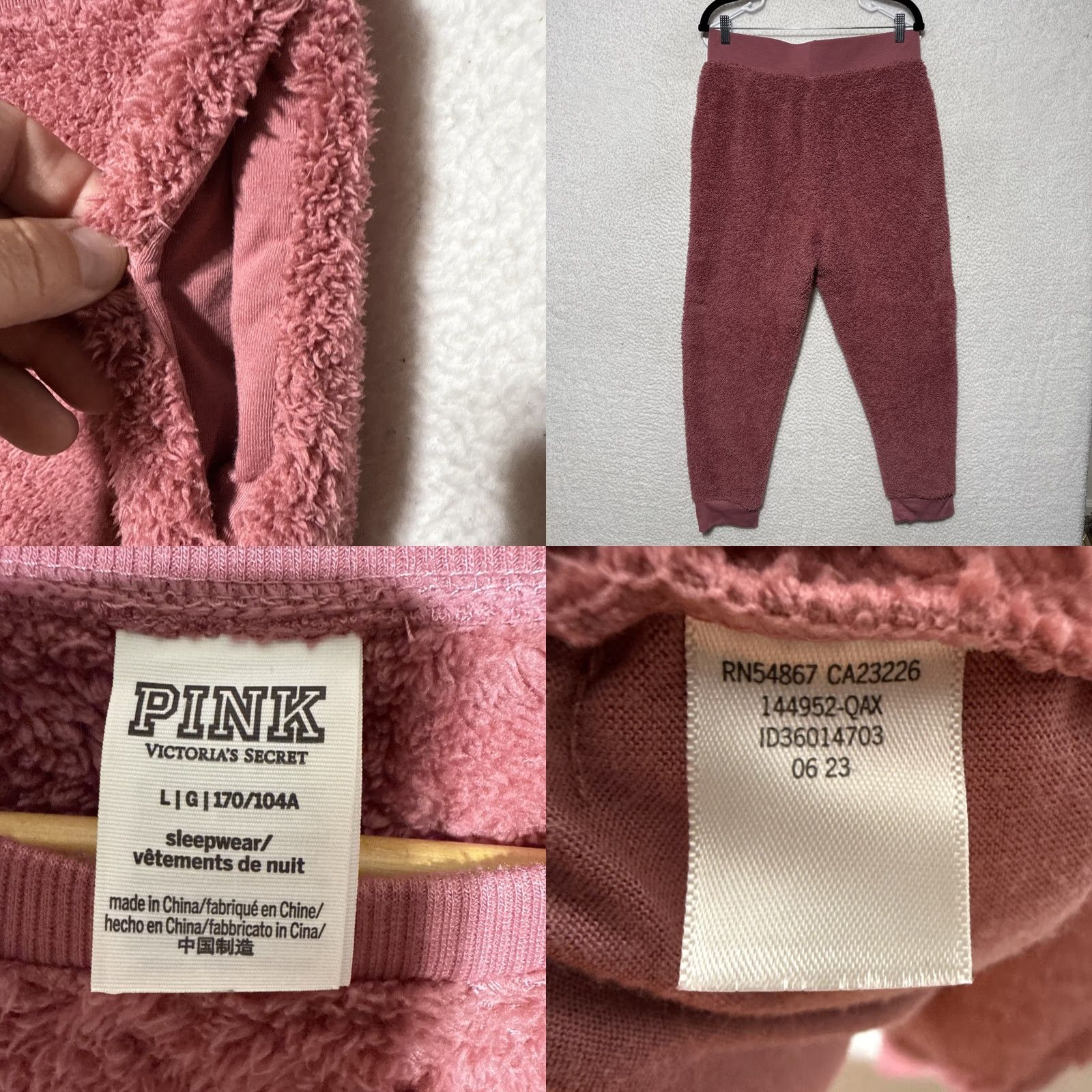 Victoria's Secret VINTAGE Victoria's Secret PINK Marshmallow Pullover + Pants Sleep PJ Set Dusty Rose L Womens Size L / US 10 / IT 46 - 8 Thumbnail