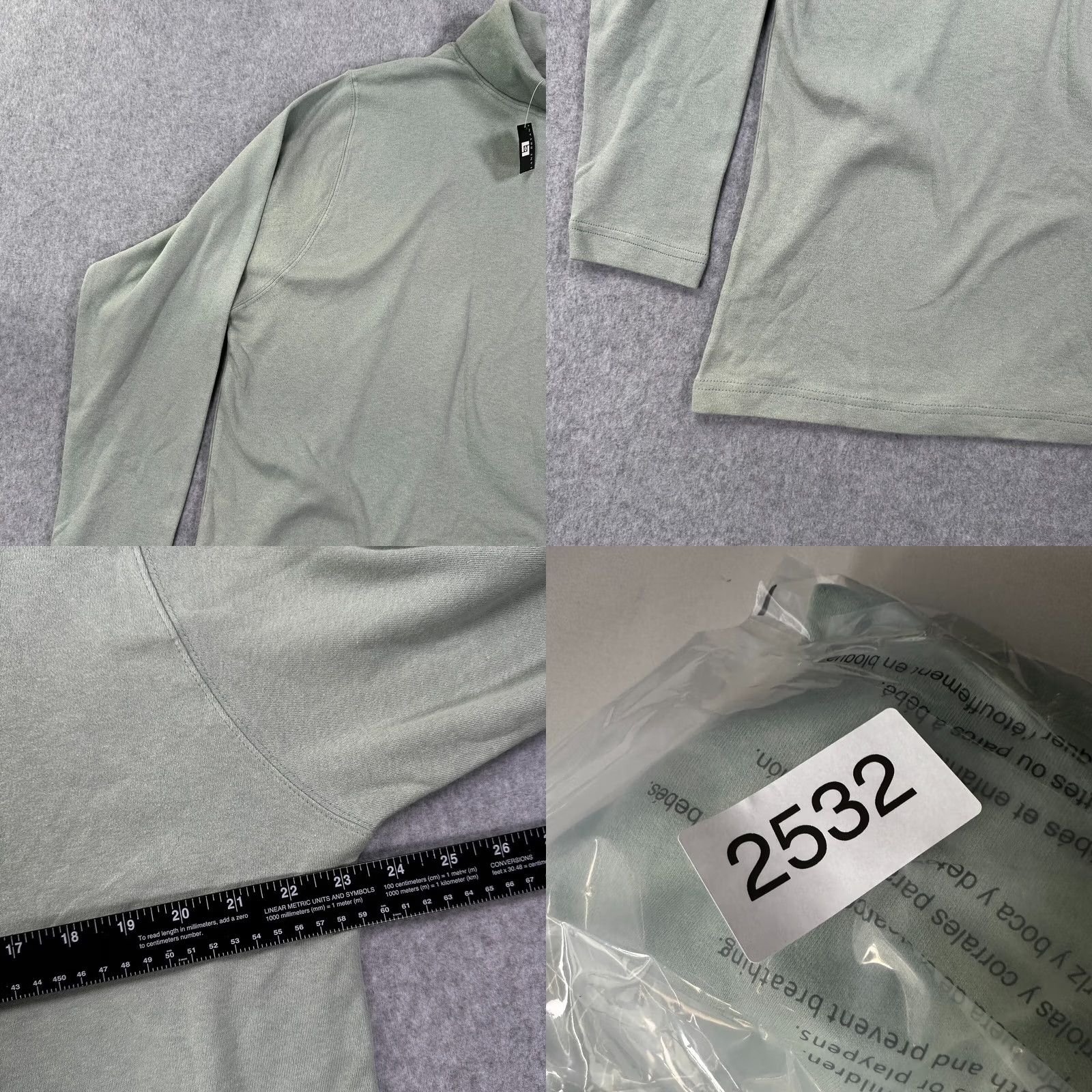 Vintage Venezia Green Women's 14/16 Mock Neck Pullover Sweater Long Sleeve Knit Cotton Solid New Size XL / US 12-14 / IT 48-50 - 8 Thumbnail