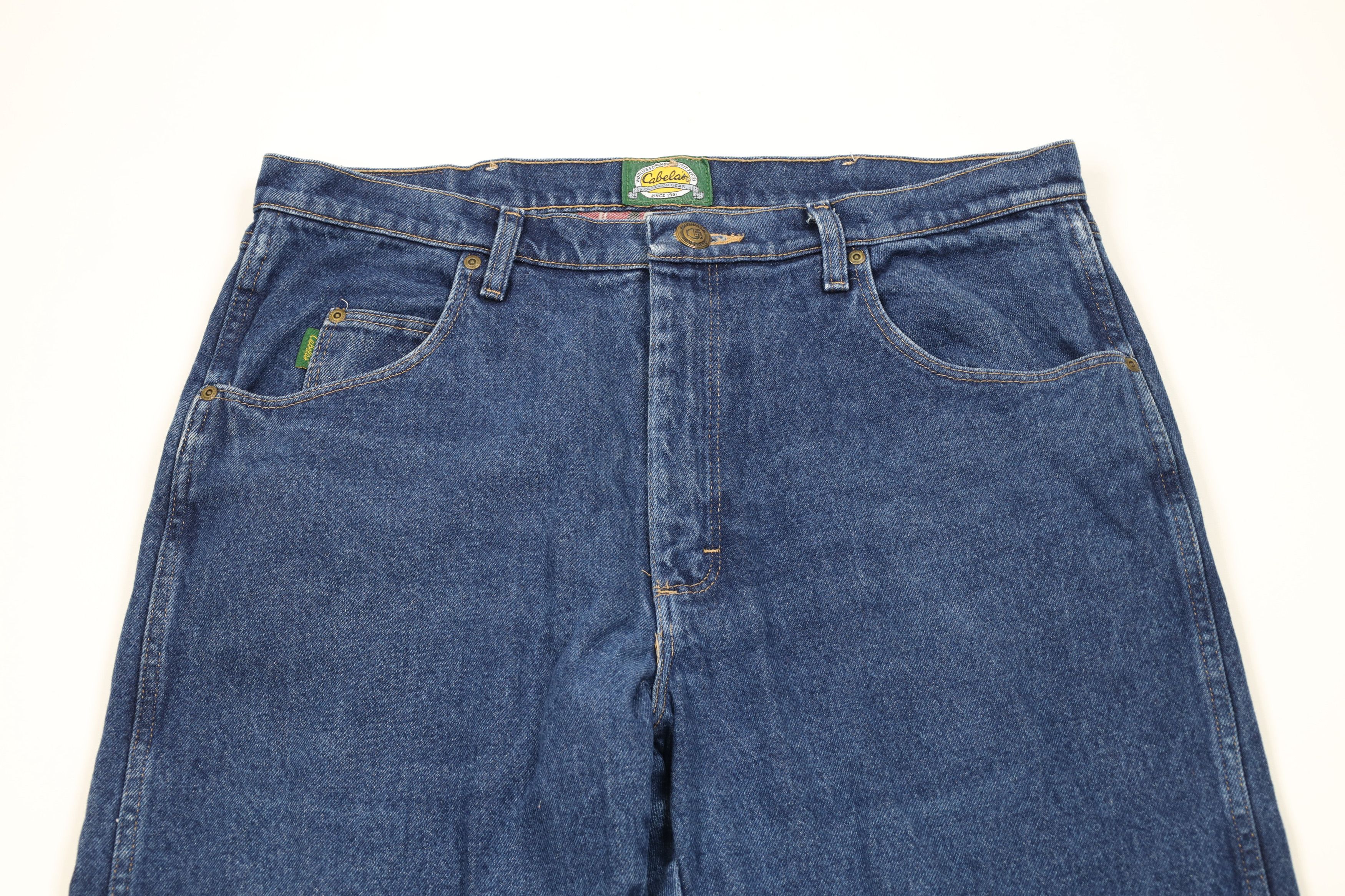 Cabelas × Vintage Vintage Cabelas Flannel Lined Straight Leg Denim Jeans Blue Size US 36 / EU 52 - 3 Thumbnail