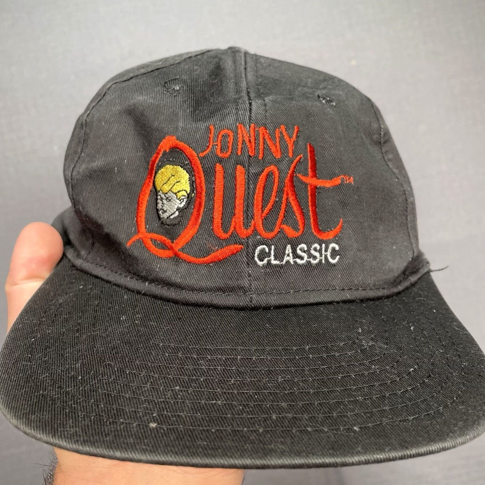 Quest VINTAGE Johnny Quest Hat SnapBack Classic Embroidered Hanna Barbera Hat Black Cotton Twill Adjustable Men Hat Size ONE SIZE - 2 Thumbnail
