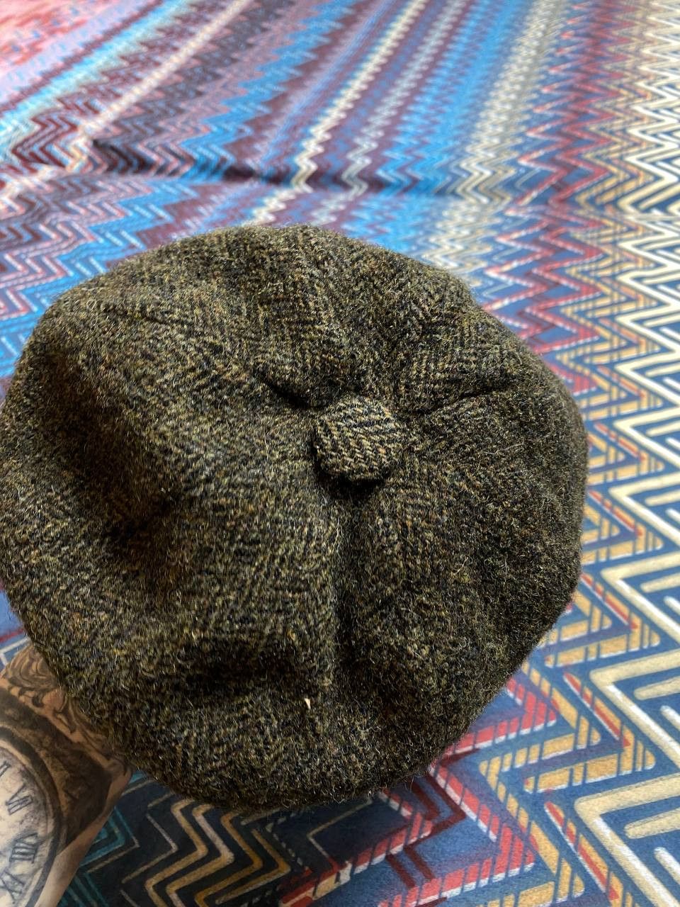 Harris Tweed × Vintage Vintage Y2K Harris Tweed Cap Streetwear Size ONE SIZE - 8 Thumbnail