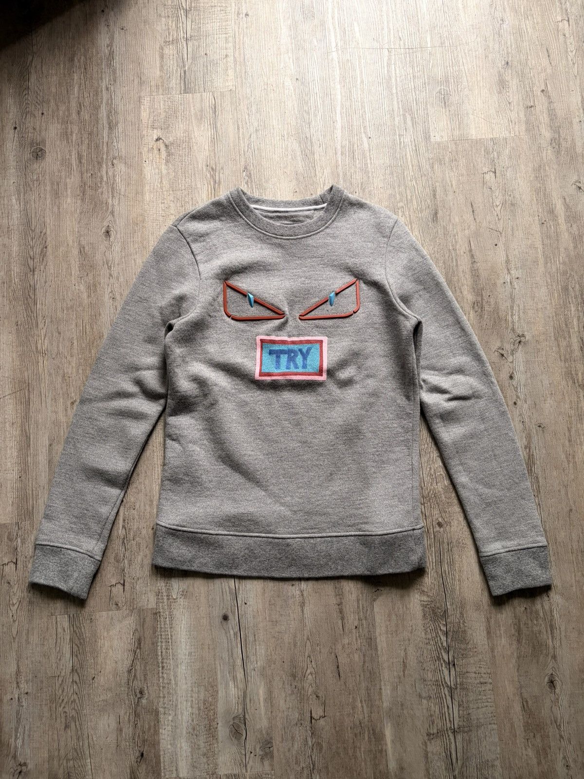 FENDI フェンディ Bag Bugs Eye Monster Sweatshirt バグズアイ モンスター クルーネックスウェットトレーナー ブラック レディース FENDI（フェンディ） セーター ニット モンスター ディアボリック