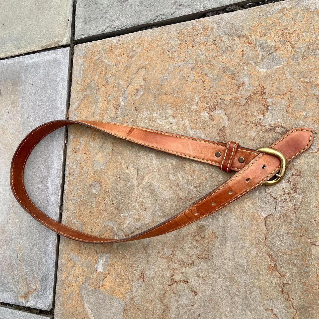 Vintage Vintage 90s Brown Contrast Stitch Leather Belt Size ONE SIZE - 1 Thumbnail