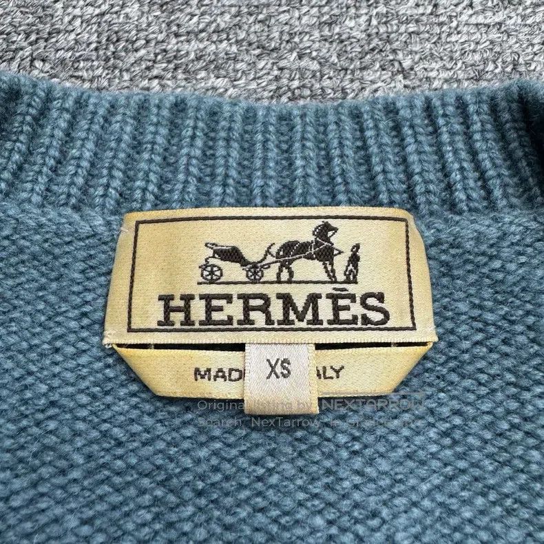 Hermes Hermes Genuine leather braided cashmere sweater Size US XS / EU 42 / 0 - 2 Thumbnail