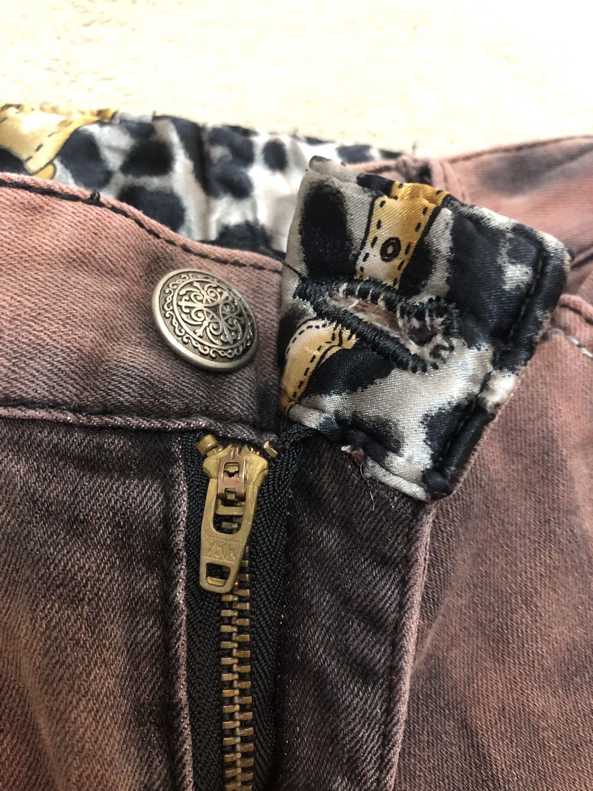 Vintage 🔥 Vintage Wild Party Burning Flame Punk Jeans Size US 31 - 6 Thumbnail