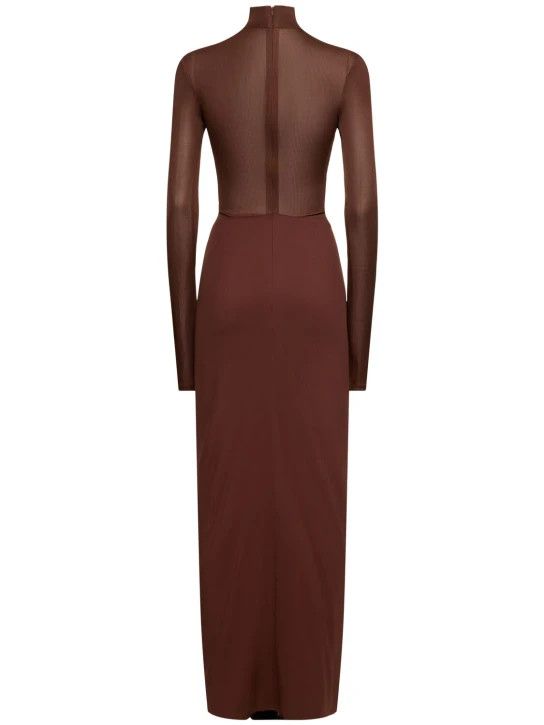 Christopher Esber o1mle0824 Fusion L/S Gathered Dress in Brown Size XS / US 0-2 / IT 36-38 - 5 Thumbnail